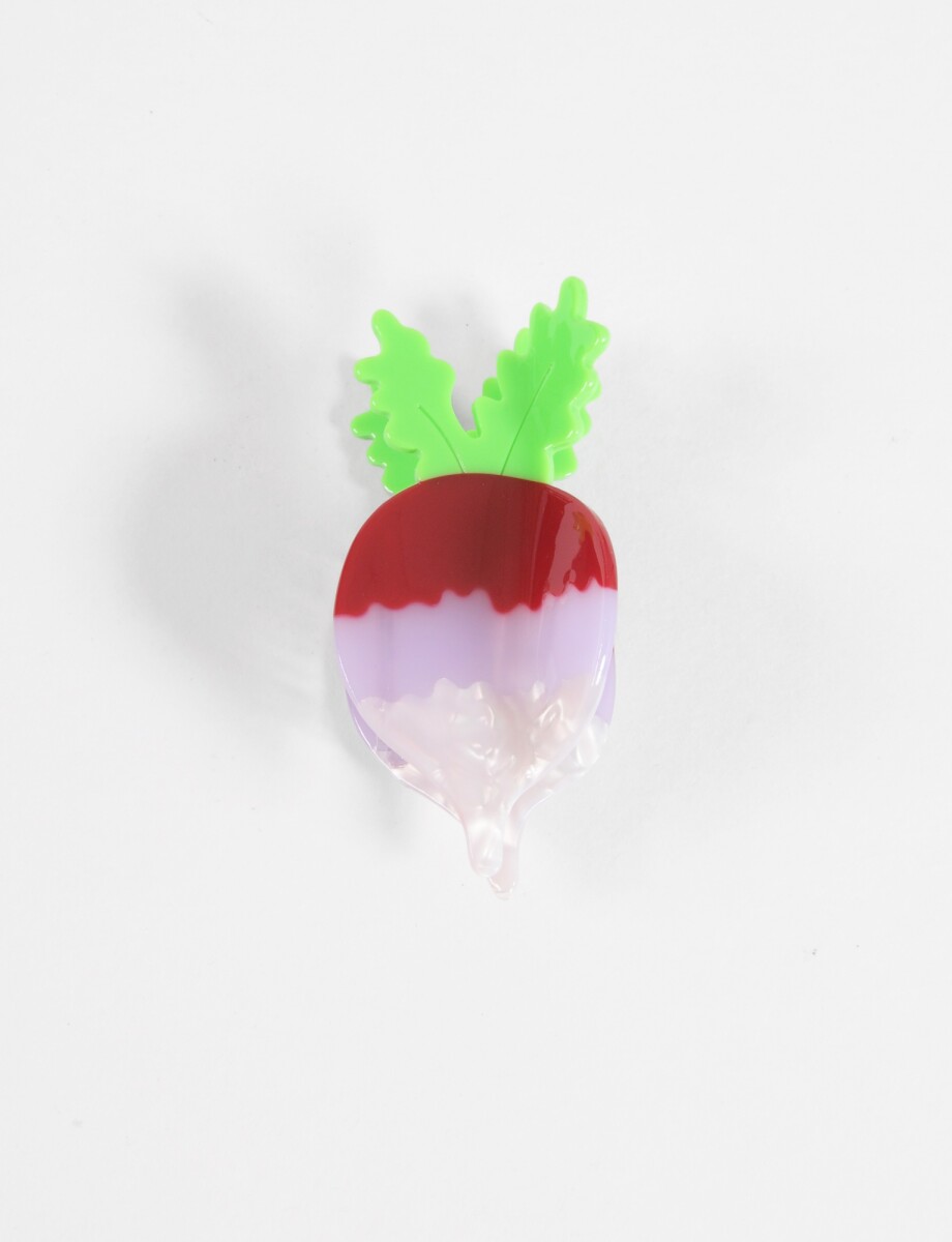 Broche rabanico acrílico - multicolor 