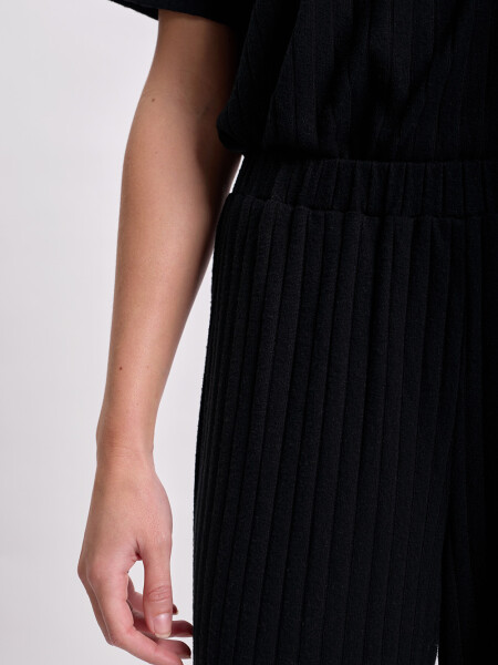 Pantalón ancho lanilla Negro