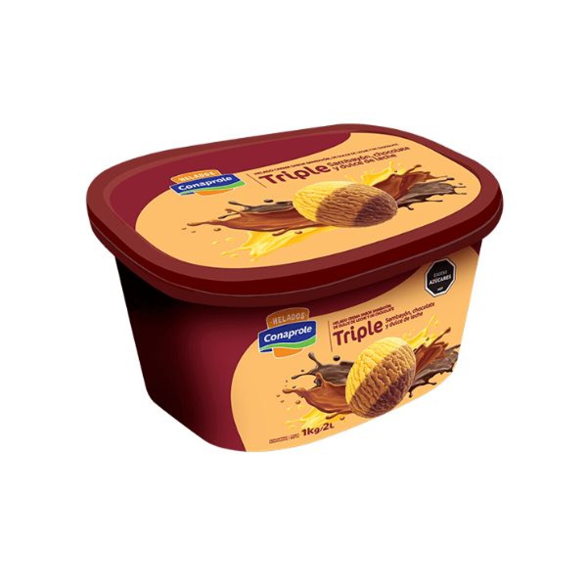 HELADO CONAPROLE 2L TRIPLE SAMBAYON CHOCO DULCE DE LECHE 