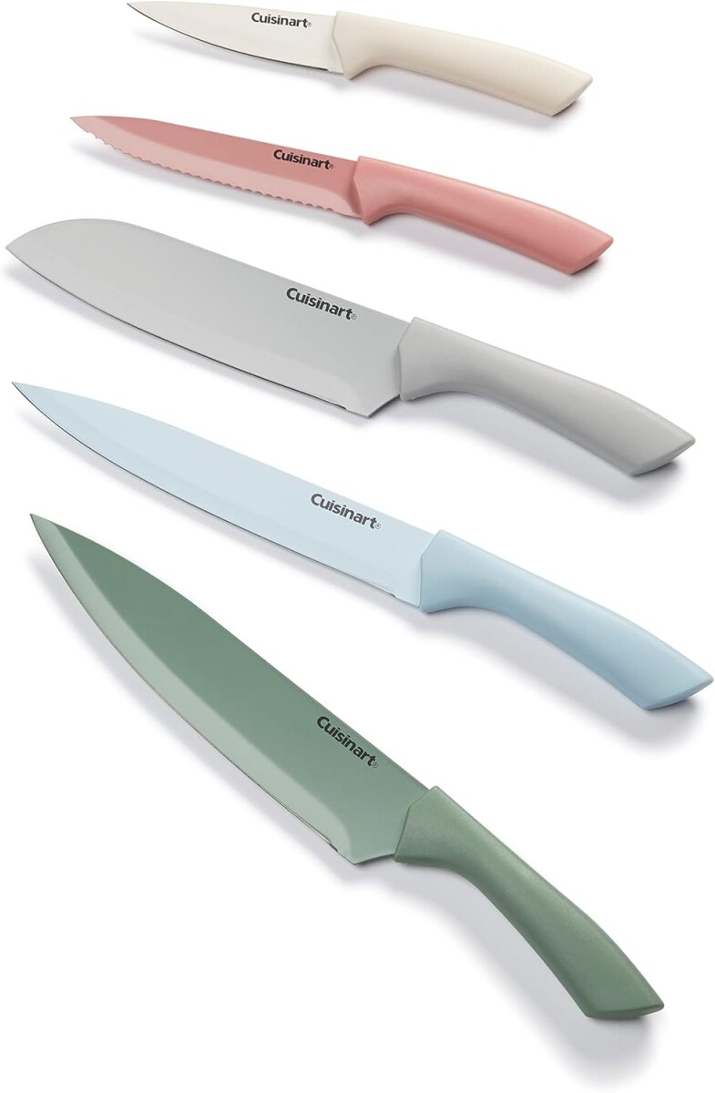 JUEGO DE 5 CUCHILLOS C/ESTUCHE REVESTIDO EN CERAMICA CUISINART 