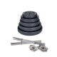 Kit 2 Mancuernas Maciza Cromada C/ Rosca + 10 Kilos Pesas 2x2.5Kg 4x1.25Kg