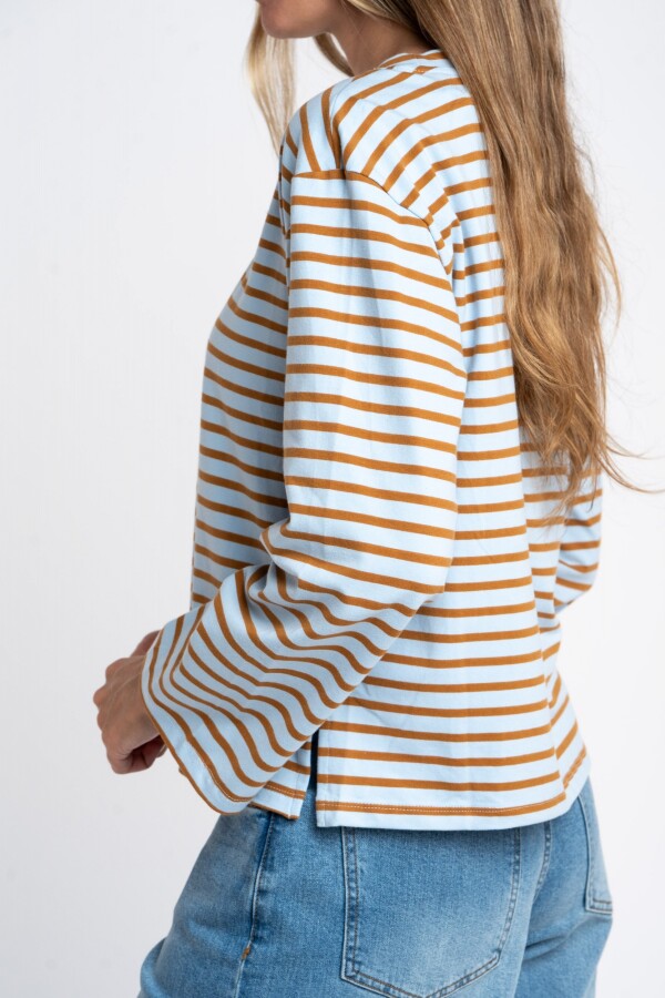 Remera Algodón Elastano Rayada Multi