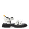 Sandalias de Niña MINI Miss Carol Tartan Con Tachas Blanco