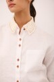 CAMISA AZAR CROCHET Blanco