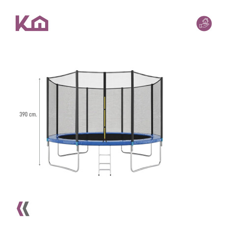 Cama Elastica Trampolin con escaleras 3.90M + lona negra con malla Cama Elastica Trampolin con escaleras 3.90M + lona negra con malla