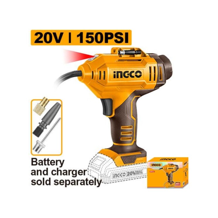 Inflador Compresor Inalámbrico INGCO CACLI2018 20V 150 PSI sin Batería Inflador Compresor Inalámbrico INGCO CACLI2018 20V 150 PSI sin Batería