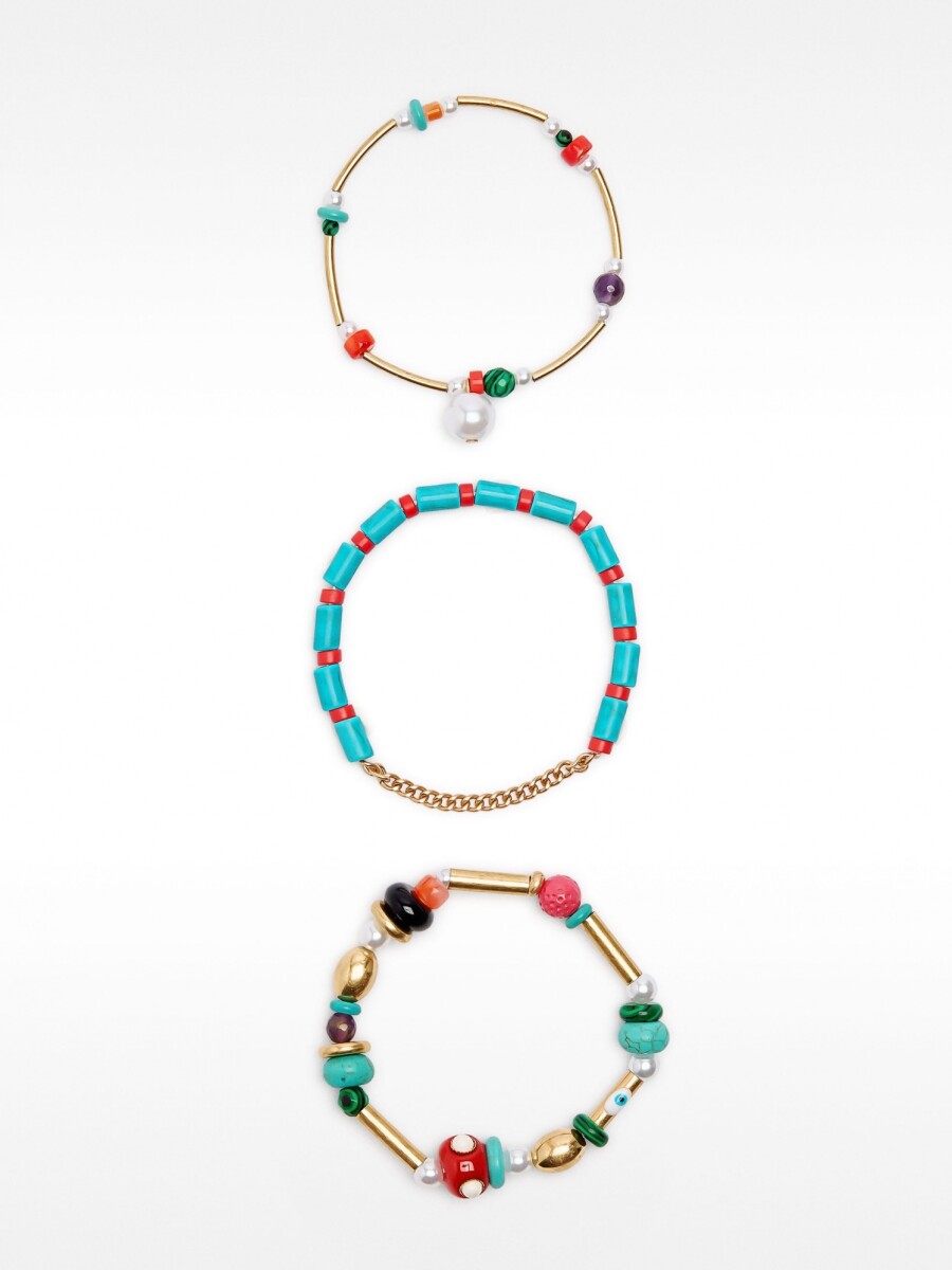 Set De Pulseras Elásticas Multicolores multicolor