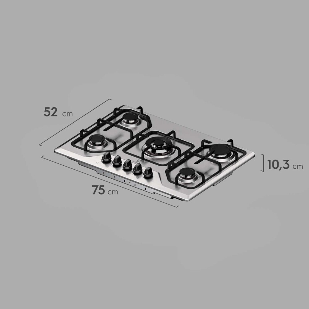 ANAFE ELECTROLUX GAS GRIS 5 HORNALLAS KE5XC