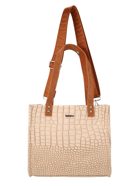 Cartera Moon Croco Beige