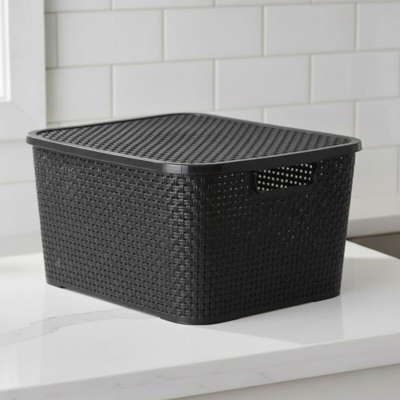 Caja ratán 20 lts NEGRO