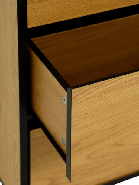 Cómoda ODENSE 3 cajones color roble/negro Cómoda ODENSE 3 cajones color roble/negro
