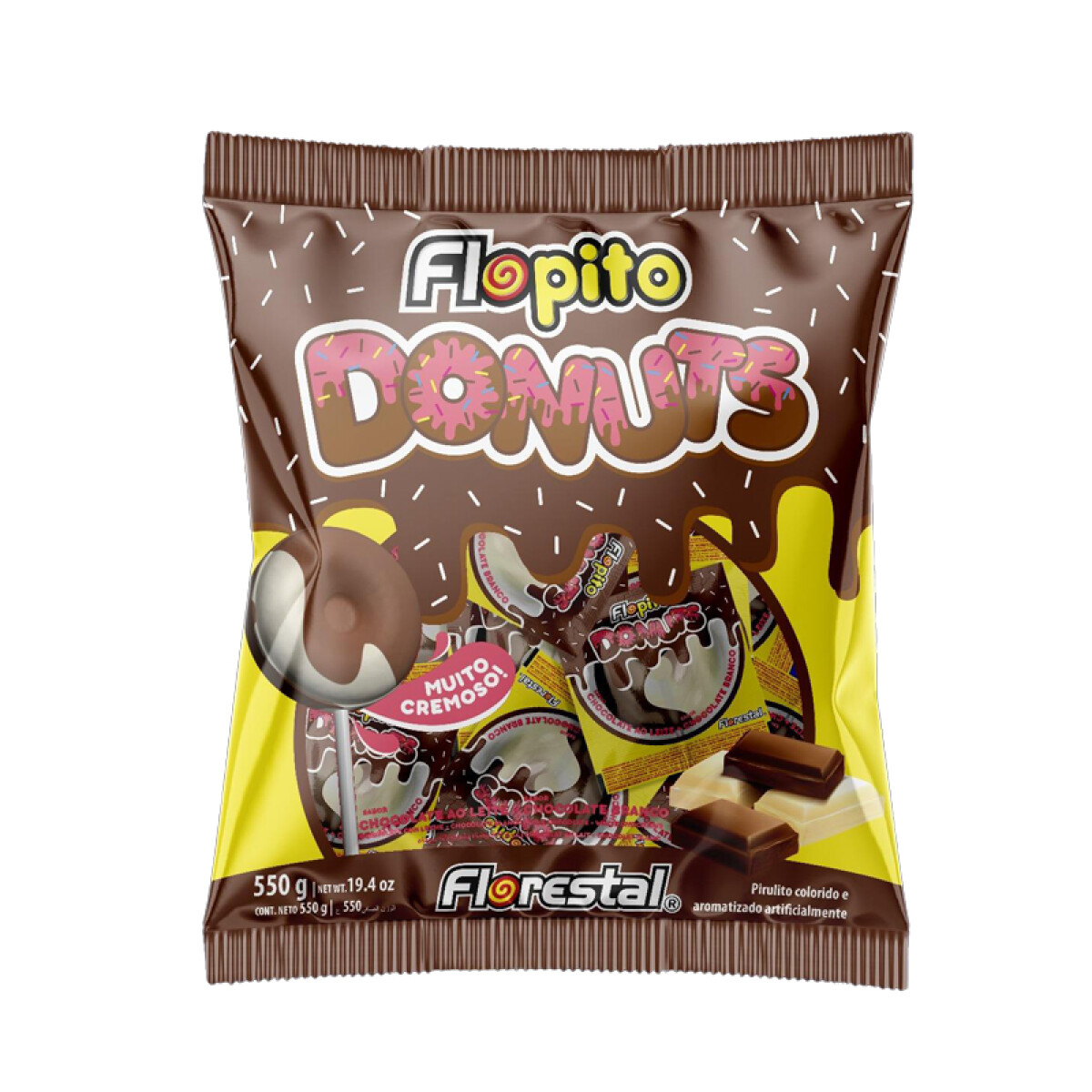 Chupetín FLORESTAL Donuts Choco-Crema 50 Pcs 10Grs (550Grs) 
