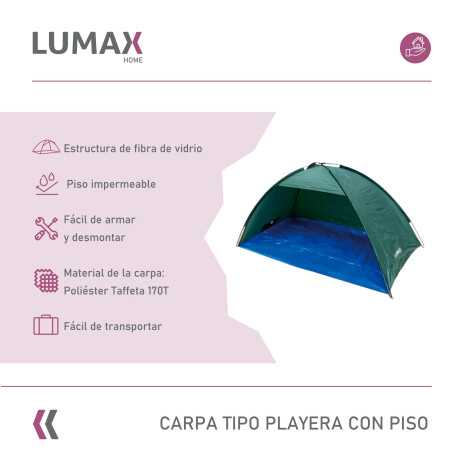 Carpa Lumax tipo playera con Piso 220x120 cm Carpa Lumax tipo playera con Piso 220x120 cm