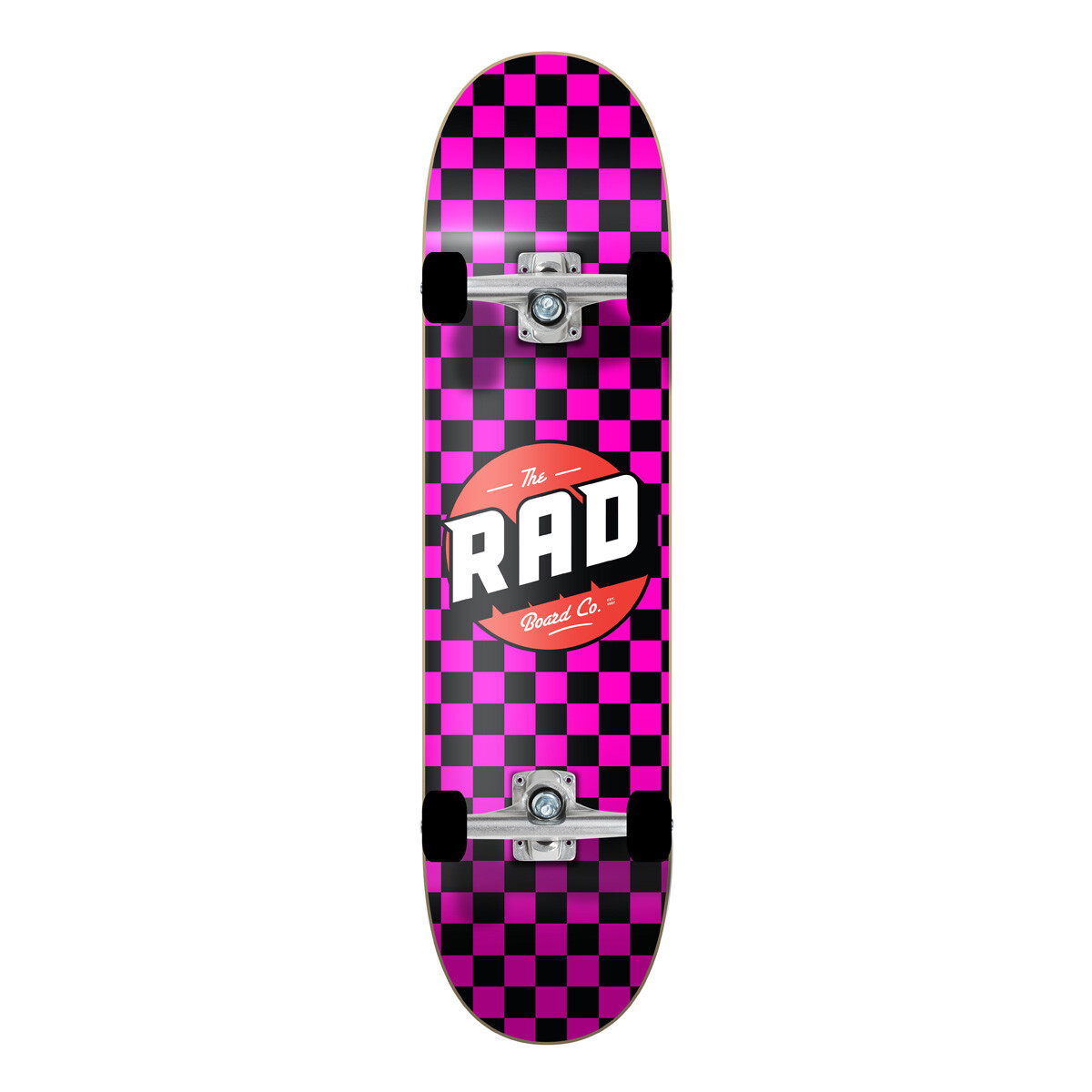Skate Completo Rad Checkers 7.75" - Black / Pink 