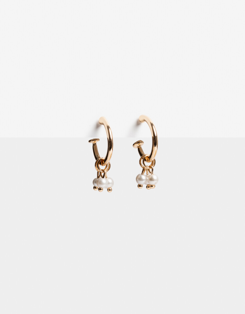 Argollas De Perlas Bañadas En Oro 