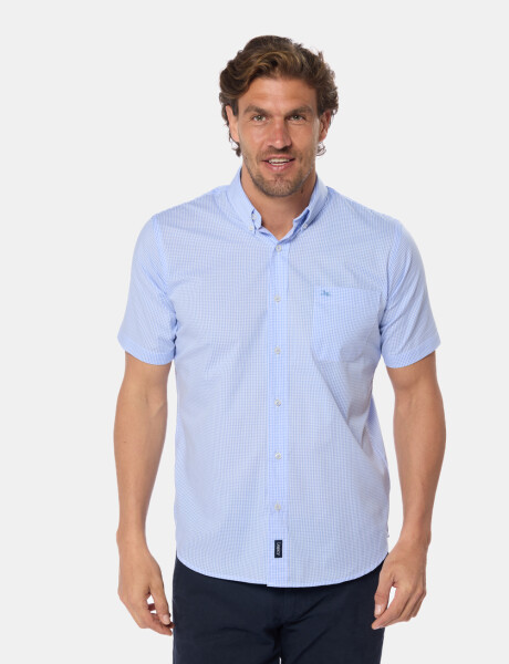 CAMISA CUADROS Celeste