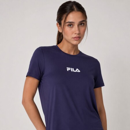 REMERA MUJER LETTER FILA AZUL