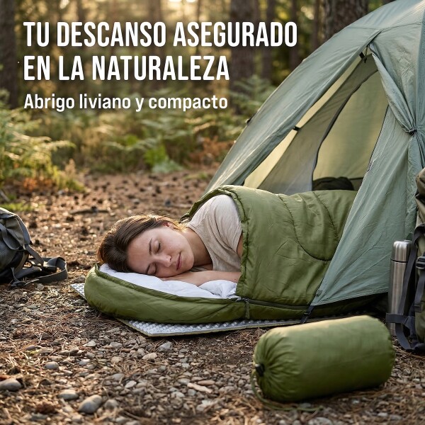 Sobre Saco Bolsa Dormir 2 M Capucha Aislante Camping Caza IMBACK Color Verde Sobre Saco Bolsa Dormir 2 M Capucha Aislante Camping Caza IMBACK Color Verde
