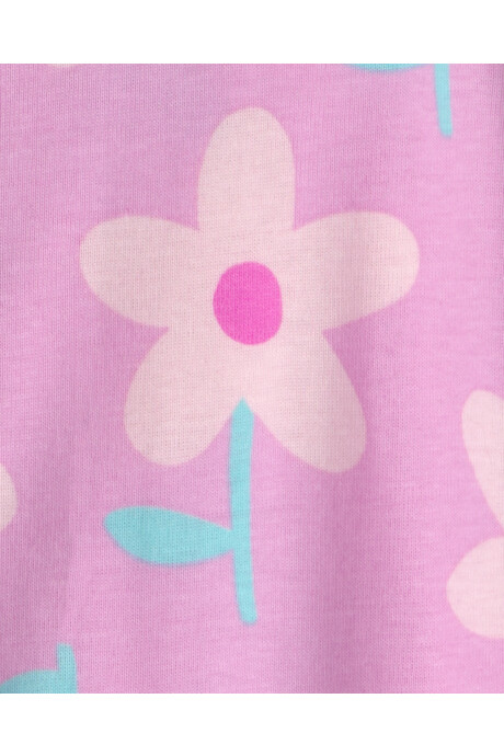 Pijama enterito de algodón, rosado, diseño floral. Talles 2-5T Pijama enterito de algodón, rosado, diseño floral. Talles 2-5T