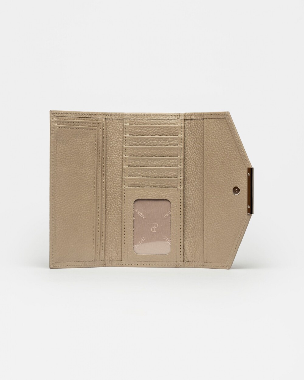 Billetera Luisa en cuero graneado Taupe