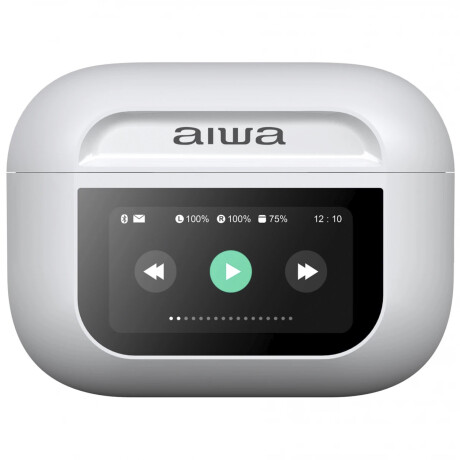 Auriculares Bluetooth con Estuche y Pantalla Aiwa AWTWSGPRO White