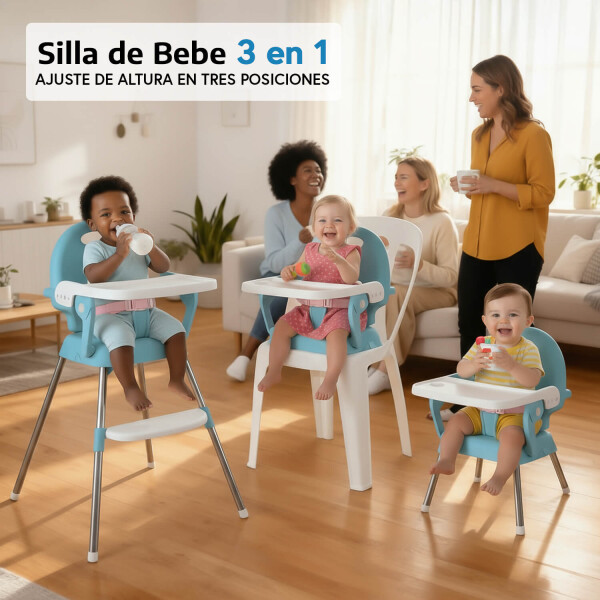 Silla De Bebe Para Comer Plegable Asiento 3 En 1 Arnes Cinturon Seguridad 3 Puntos Imback Color Azul Silla De Bebe Para Comer Plegable Asiento 3 En 1 Arnes Cinturon Seguridad 3 Puntos Imback Color Azul