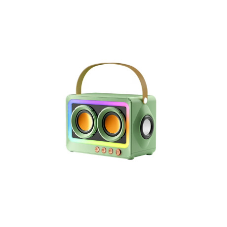 Parlante portátil Bluetooth con luces LED Verde