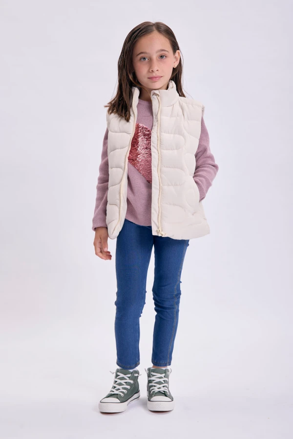Chaleco capitoneado Beige