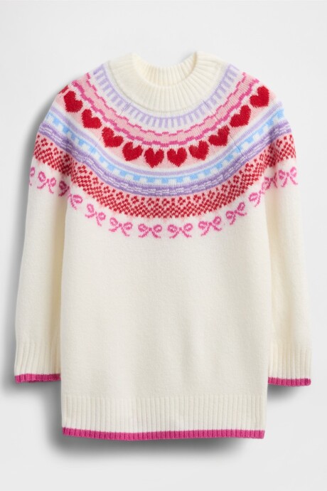 Vestido Buzo Fairisle Toddler Niña Ivory Frost