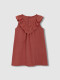 Vestido De Punto Con Tiras Bordadas Coral Claro