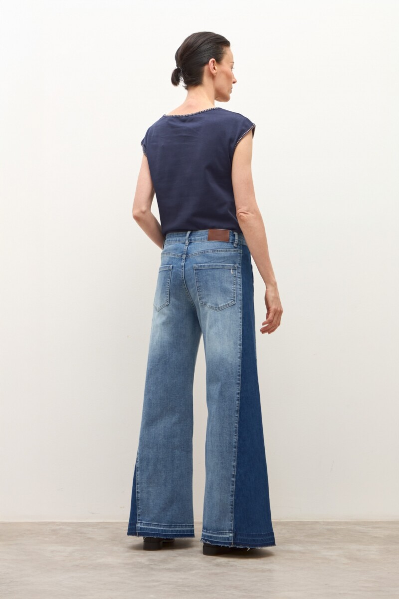 Jean wide leg Ada bicolor jean medio