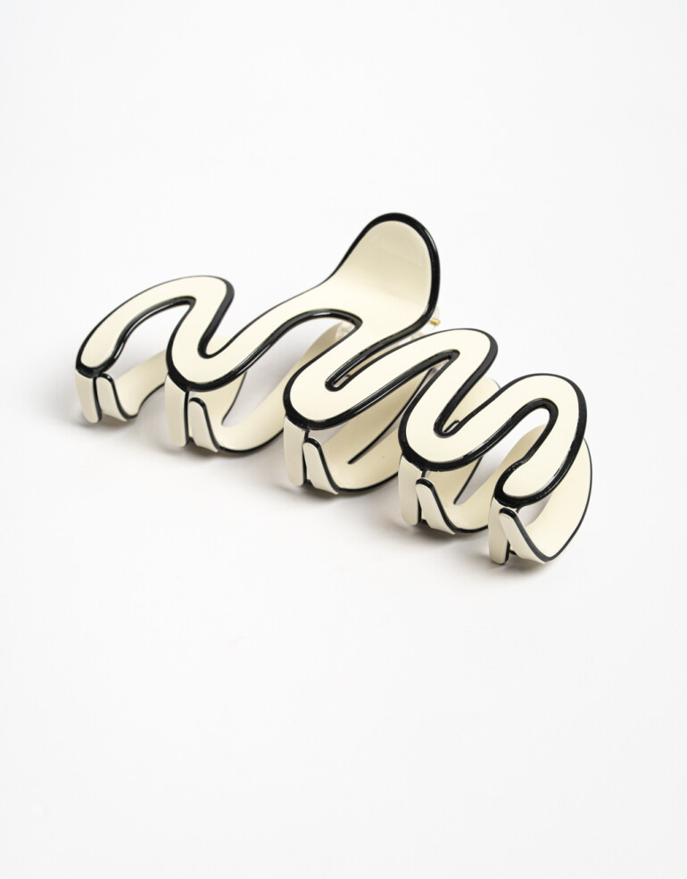 Broche Acrilico Broche Maxi Wavy - Combinacion Bicolor