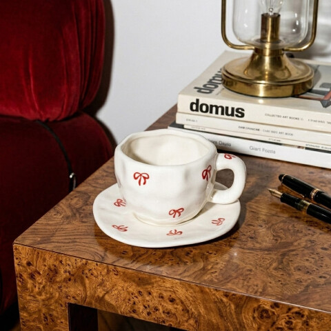 Taza de cerámica Moños 320ml Taza de cerámica Moños 320ml
