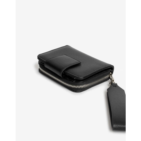 Billetera Texturada Con Solapa Negro