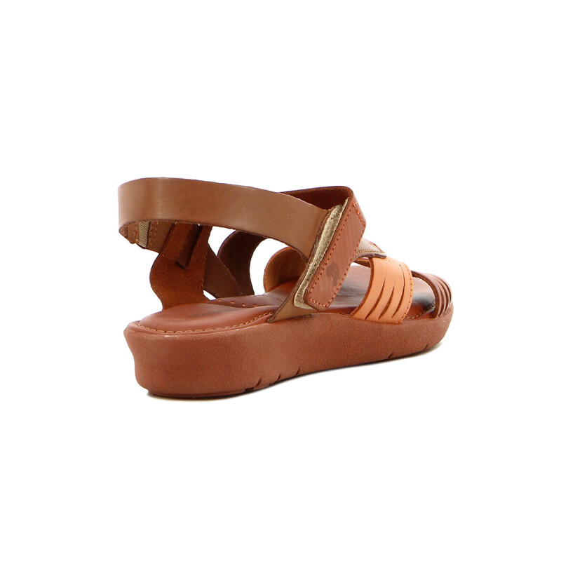 Country Sandalia Casual C/dos Tiras Y Pulsera Coral
