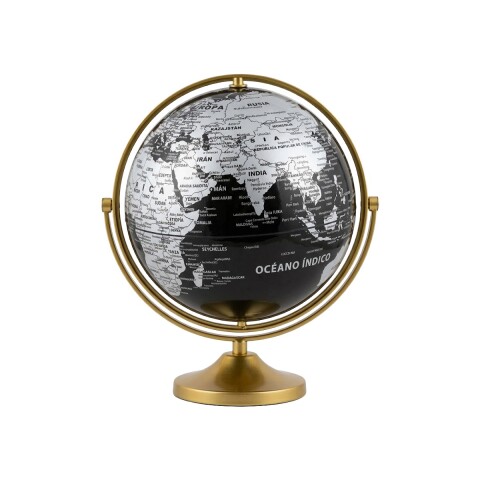 GLOBO TERRAQUEO NEGRO COMB 20X27CM Unica