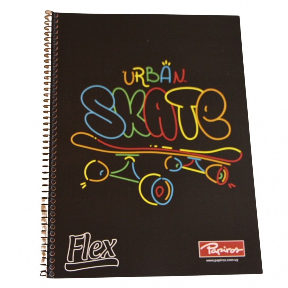 CUADERNOLA PAPIROS FLEX 70 HOJAS RAYADO TAPA SKATE