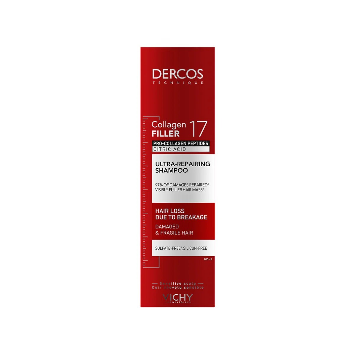 Shampoo Dercos Reparador Collagen 17 200 ml - Vichy 