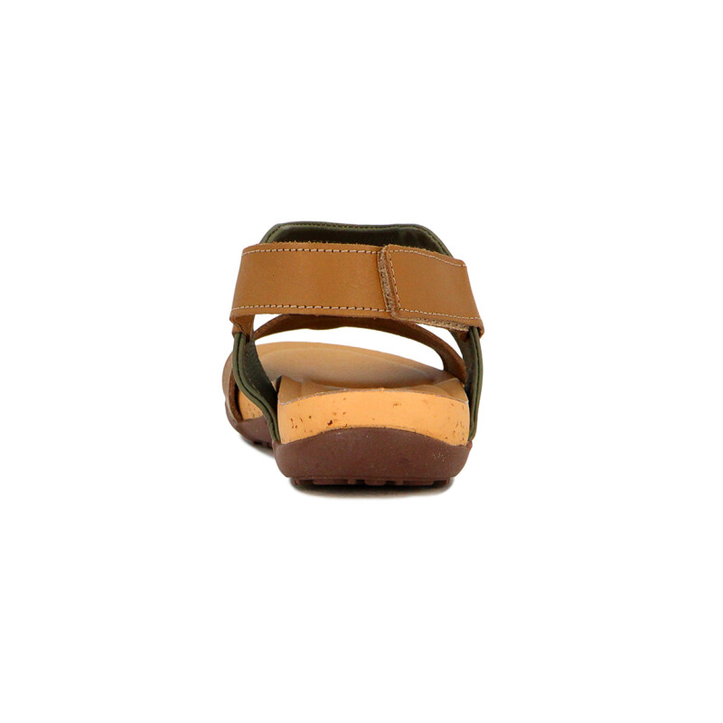 Sandalia Casual Mujer Country Dos Tiras Con Pulsera Ambar-oliva