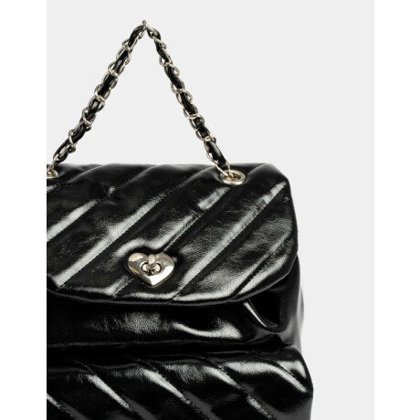 Mochila Puffy Con Solapa Negro