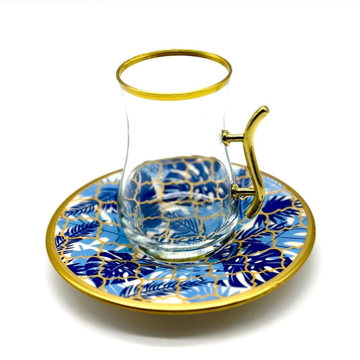Vaso de té vip plato de cerámica x1 - Turquesa 