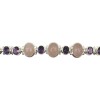 Pulsera Oval-Plata Rodinada-Piedra Amatista Imperial / Cuarzo Rosa-PU2011 pu2011