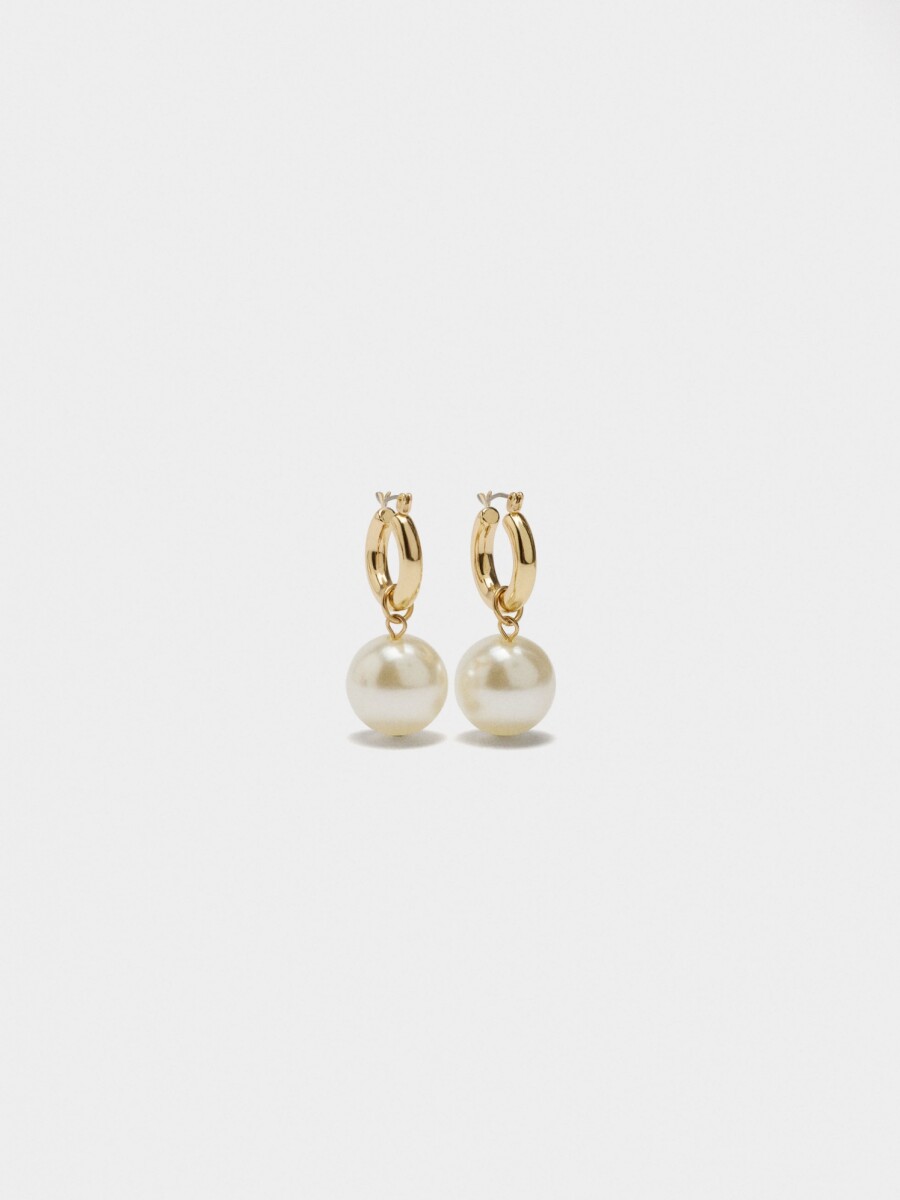 Aros Con Perlas blanco