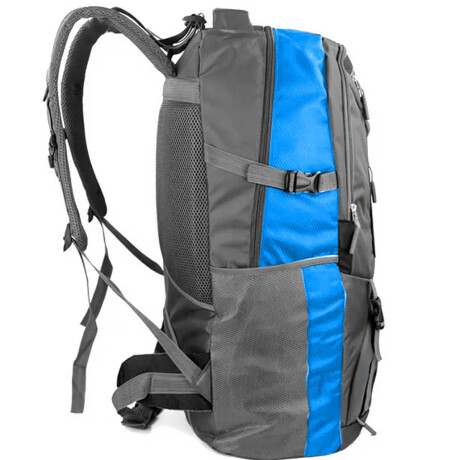 Mochila Camping El Nido 65 L + Riñonera Trekking Azul