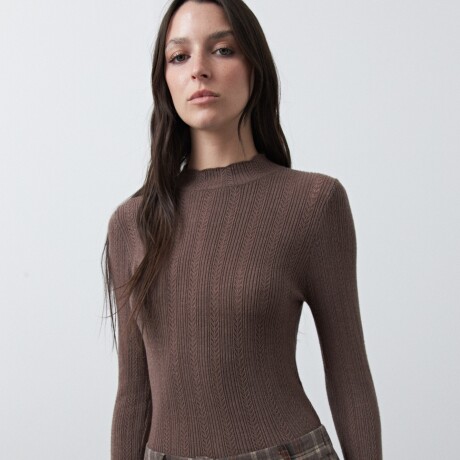 POLERA SELVA Marrón oscuro