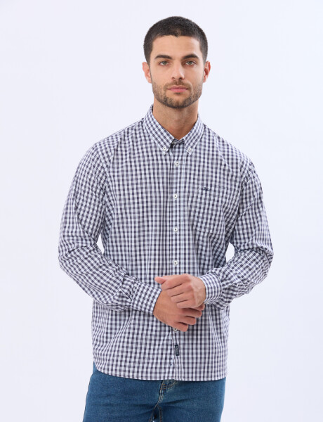 CAMISA SPORT A CUADROS Celeste