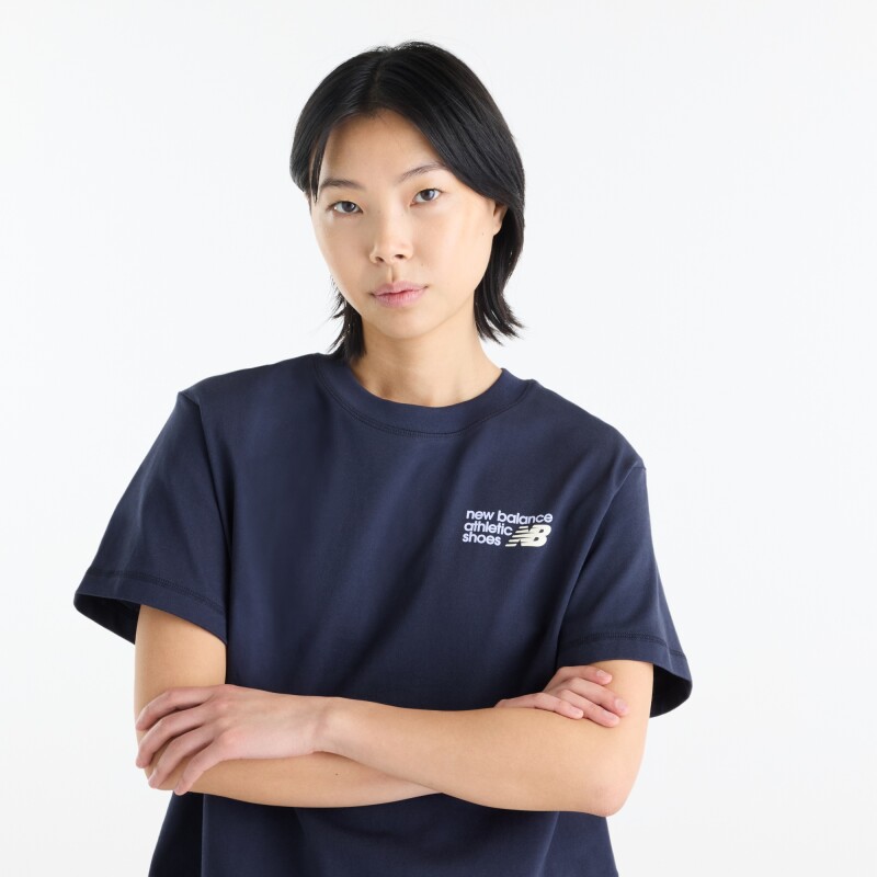 Remera New Balance de Dama - Athletics Premium - WT62B7V2DNT NAVY BLUE