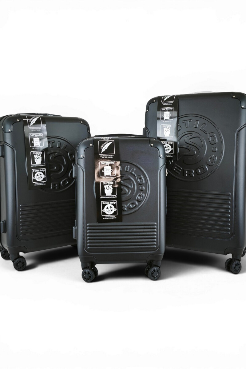 Set de 3 valijas ABS (fibra) de 20", 24" y 28" Negro