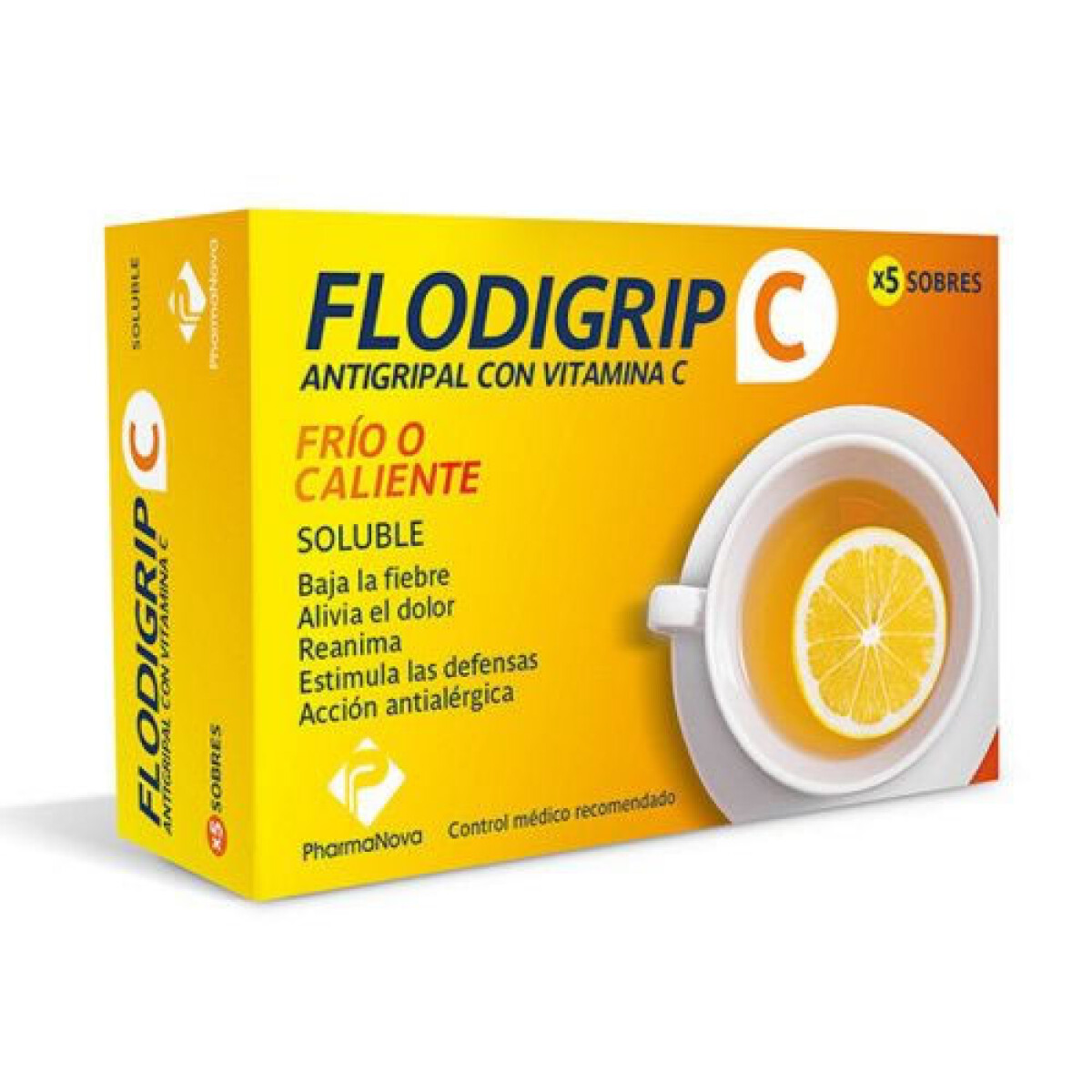 Flodigrip C x5 Sobres | Refuerzo Vitaminico y Alivio de Síntomas de Resfrío 