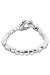 PULSERA DE BOLAS BAÑADA EN PLATA CON MOSQUETÓN ENTRELAZADO Pulsera